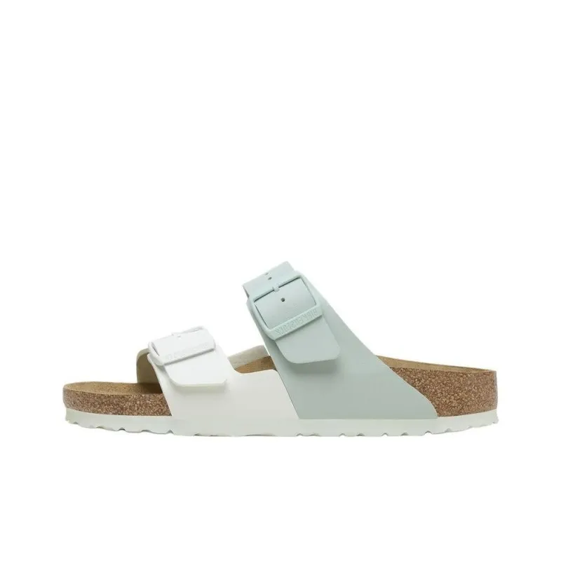 Birkenstock Slide Slippers Women's Green White Narrow-0
