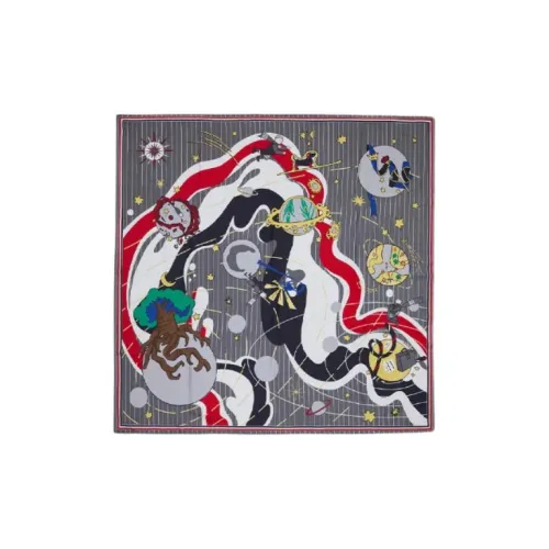 THOM BROWNE· Silk Scarves Women's Gray