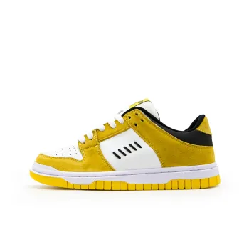 YIBONI Anti-Slip Wear-Resistant Low-Top Skateboard Shoes Unisex White Yellow