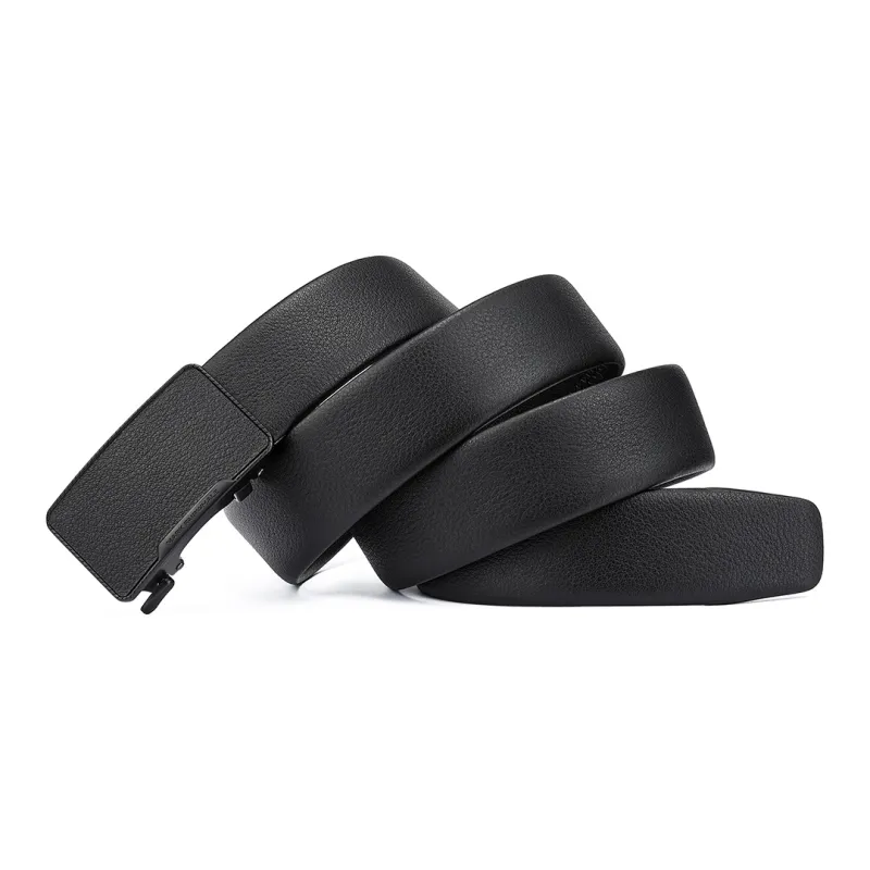 FAIRWHALE Business Office Style Automatic Buckle Top Grain Cow Leather Genuine Leather Belt Belt Men's Width 3.5CM-1