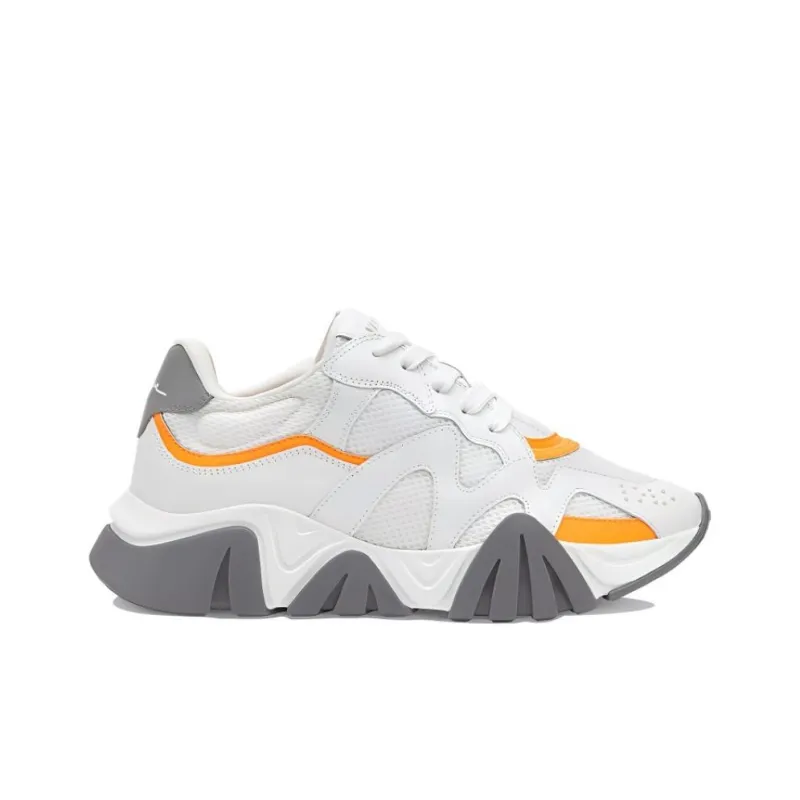 VERSACE Squalo Low-Top Platform Shoes Women's White Orange-1