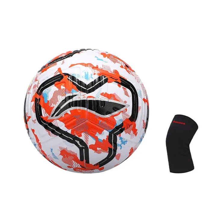 LiNing Size 5 Soccer TPU Seamless Thermal bonding Unisex White Orange Blue-13