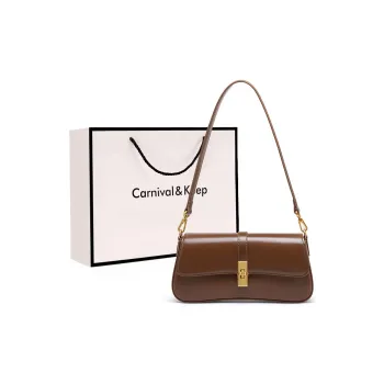 Carnival Keep Cow Leather Baguette Bag Shoulder Bag Crossbody Bag Regular Women's Coffee/Black/Burgundy