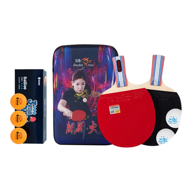 DOUBLEFISH Ping Pong Paddles Unisex Black/Red-2