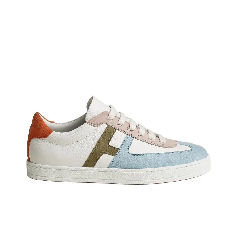 HERMES Boomerang Low-Top Skateboard Shoes Men's White Blue-1