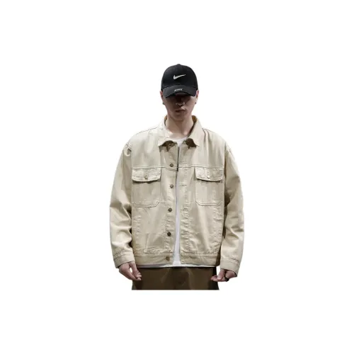 Tonlion Denim Jacket Men's Khaki