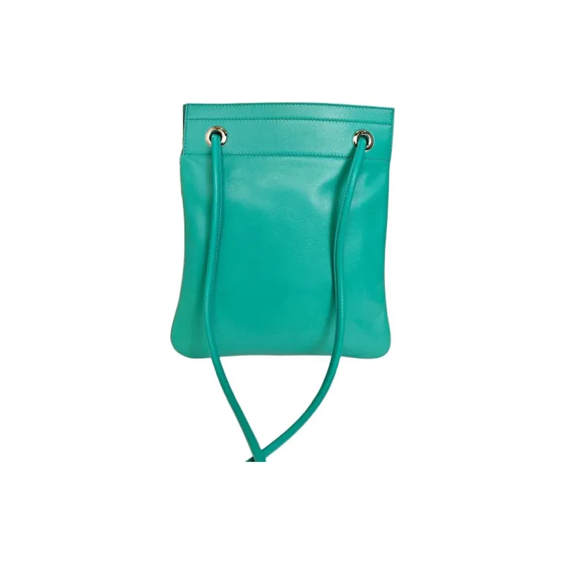 HERMES Aline Milo Sheepskin With Swift Leather Shoulder Bag Crossbody Bag Mini Unisex Dark Green-2