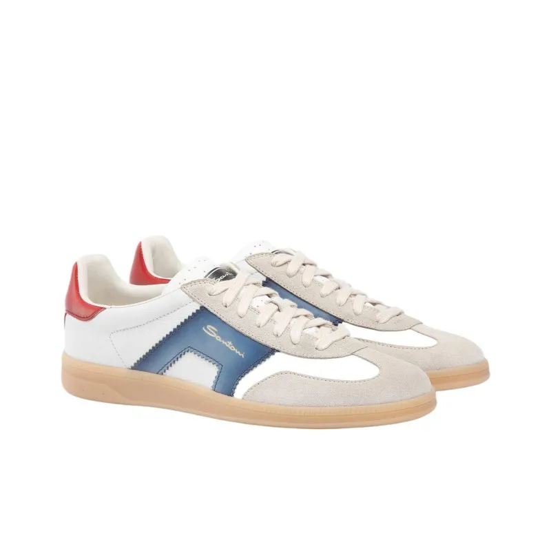 Santoni Colourblock Panelled Lace Up Sneakers-2