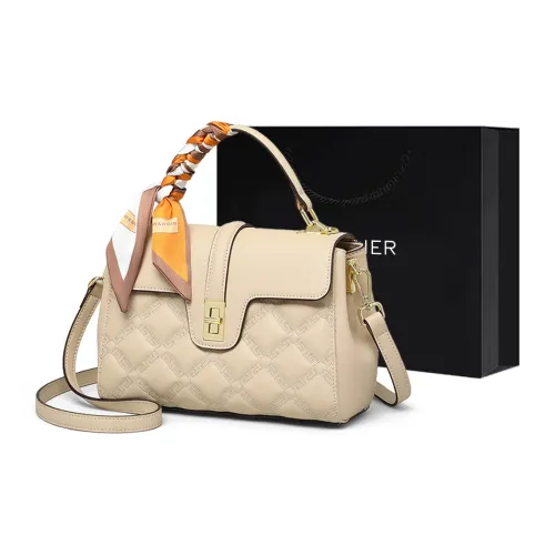 C°BANNER Cow Leather With Synthetic Leather Handbag, Shoulder Bag Regular Women's Apricot