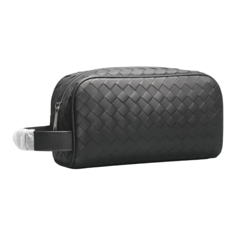 CMLZIUA Top Grain Cow Leather Clutch Large Size Unisex Black-4
