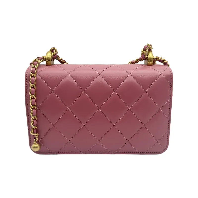 CHANEL 19Bag Calfskin Flap Bag, Envelope Bag, Shoulder Bag, Crossbody Bag Mini Women's Pink-2