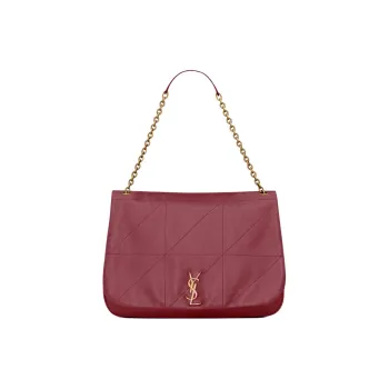 SAINT LAURENT Jamie Lambskin Handbag, Shoulder Bag Women's Merlot Red