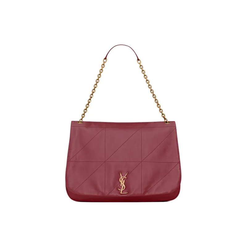 SAINT LAURENT Jamie Lambskin Handbag, Shoulder Bag Women's Merlot Red-0