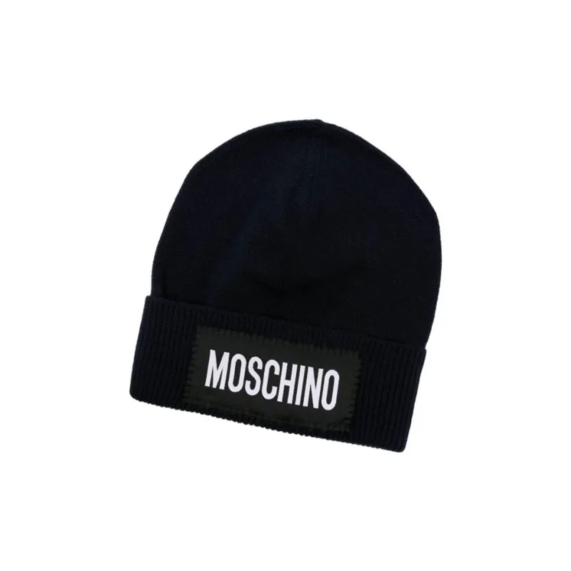 MOSCHINO Logo patch Beanie Hat-1