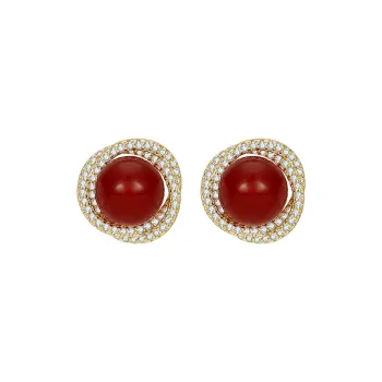 JAY Agate Stud Earrings Women's