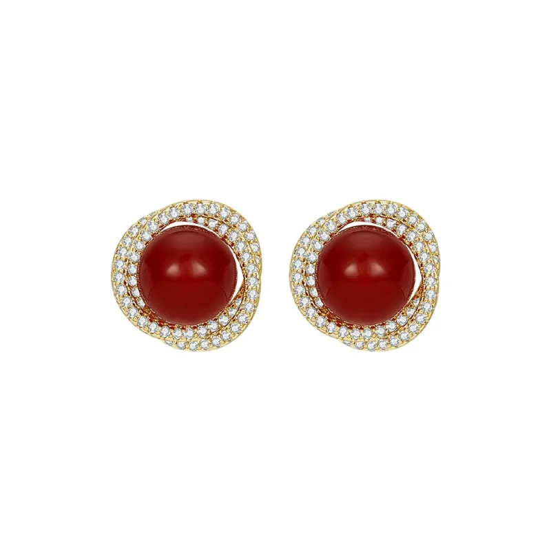 JAY Agate Stud Earrings Women's-0
