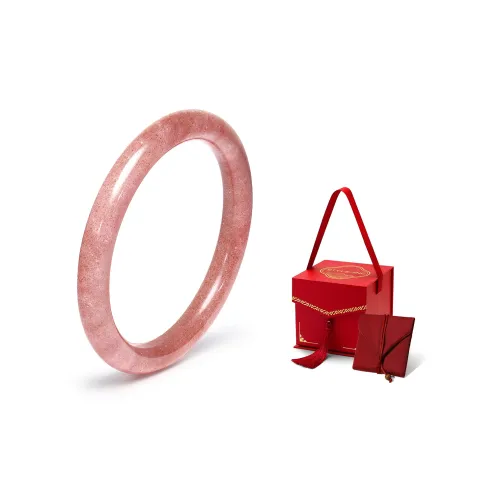 STYLEJING Jade Bangles Women's Strawberry Quartz