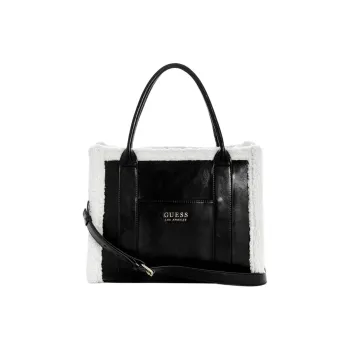 GUESS Artificial Leather Tote Bag Shopping Bag Shoulder Bag Crossbody Bag Handbag Women's Black