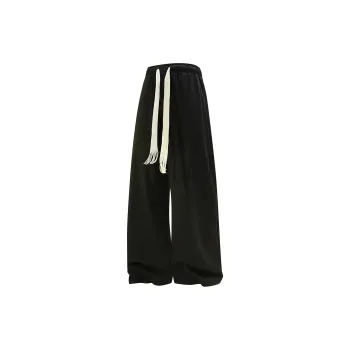 GWAF Classic Basic Solid Color Versatile Minimalist Style Drawstring Lace Up Casual Straight Fit Pants Unisex