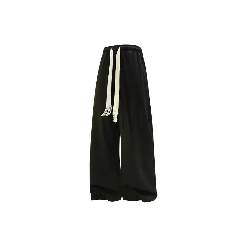 GWAF Classic Basic Solid Color Versatile Minimalist Style Drawstring Lace Up Casual Straight Fit Pants Unisex-0