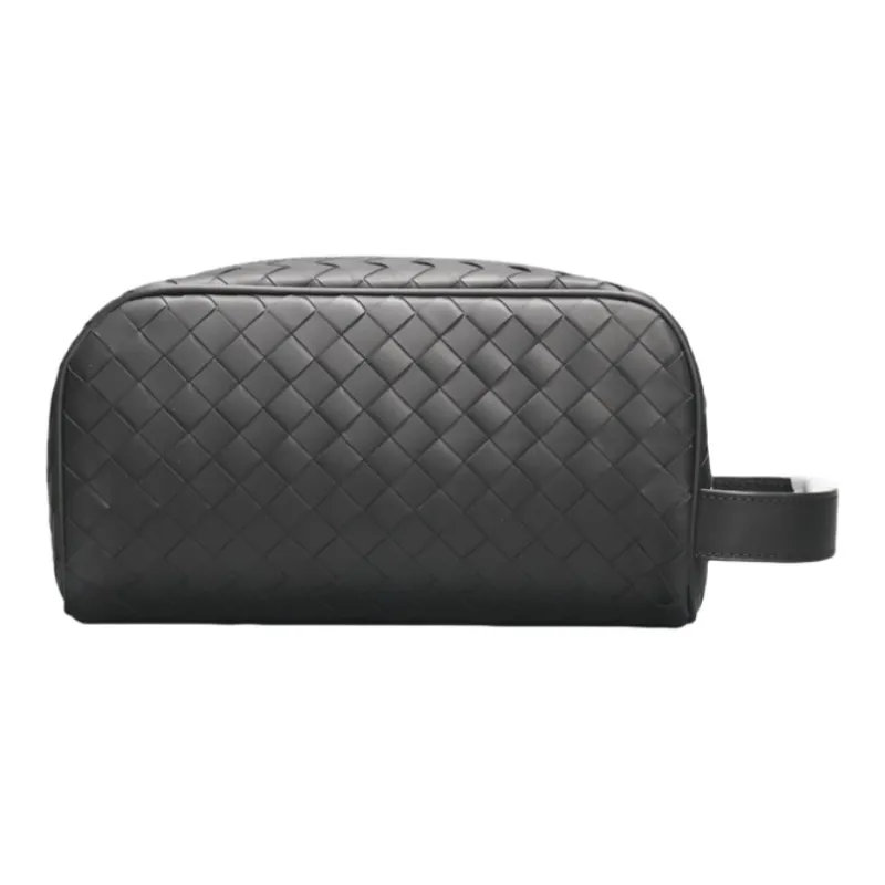 CMLZIUA Top Grain Cow Leather Clutch Large Size Unisex Black-2