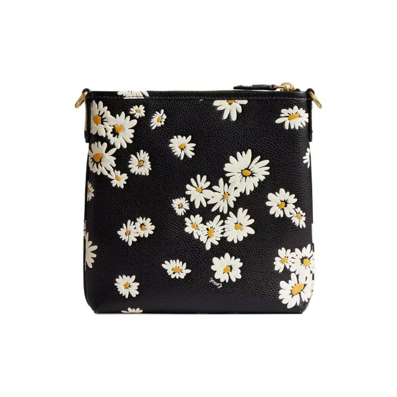 COACH Kitt Polished Pebbled Leather Messenger Bag Shoulder Bag Crossbody Bag Small Size Women's Black Multicolor-1