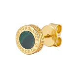 Gold Malachite Stud Earrings, Single