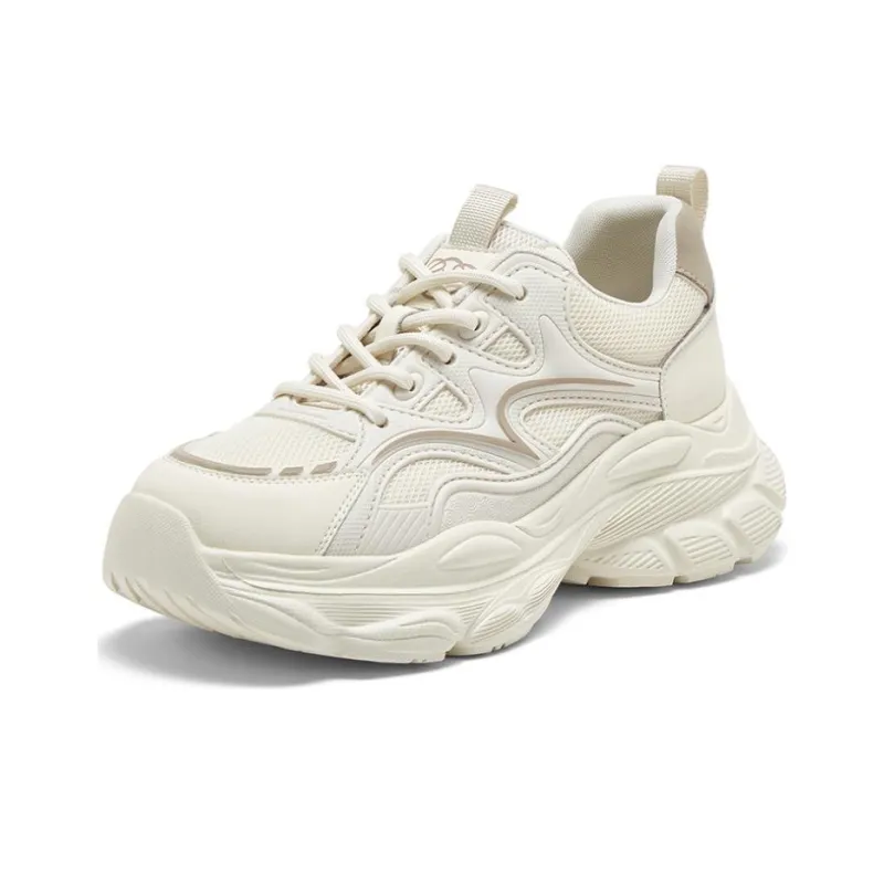 BASTO Low Top Solid Color Versatile Preppy Commute Comfortable Anti Slip And Wear Resistant Chunky Sneakers Women's-1
