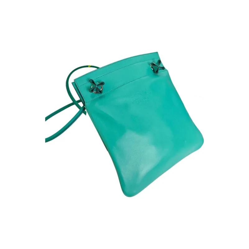 HERMES Aline Milo Sheepskin With Swift Leather Shoulder Bag Crossbody Bag Mini Unisex Dark Green-1
