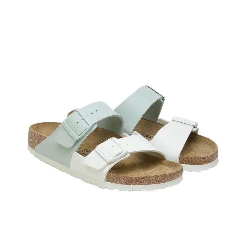 Birkenstock Slide Slippers Women's Green White Narrow-2