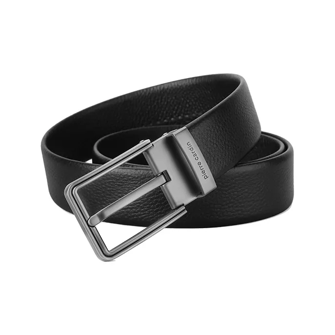 PIERRE CARDIN Top Grain Cow Leather Belts Men's Black 3.8cm-6