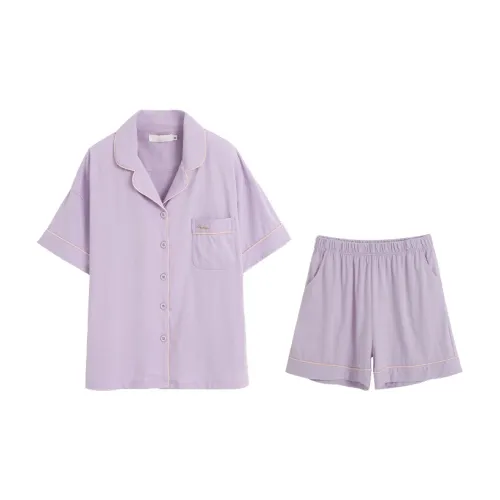 Huggy Kissy Pajama Set Women's Elegant Purple