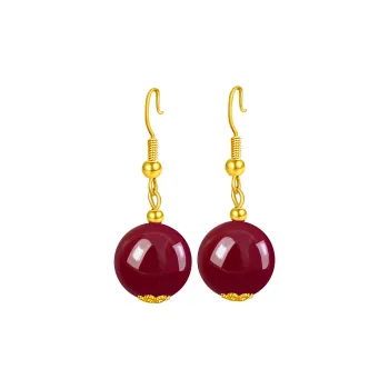 COISE Reconstructed Cinnabar Jade Earrings Women's
