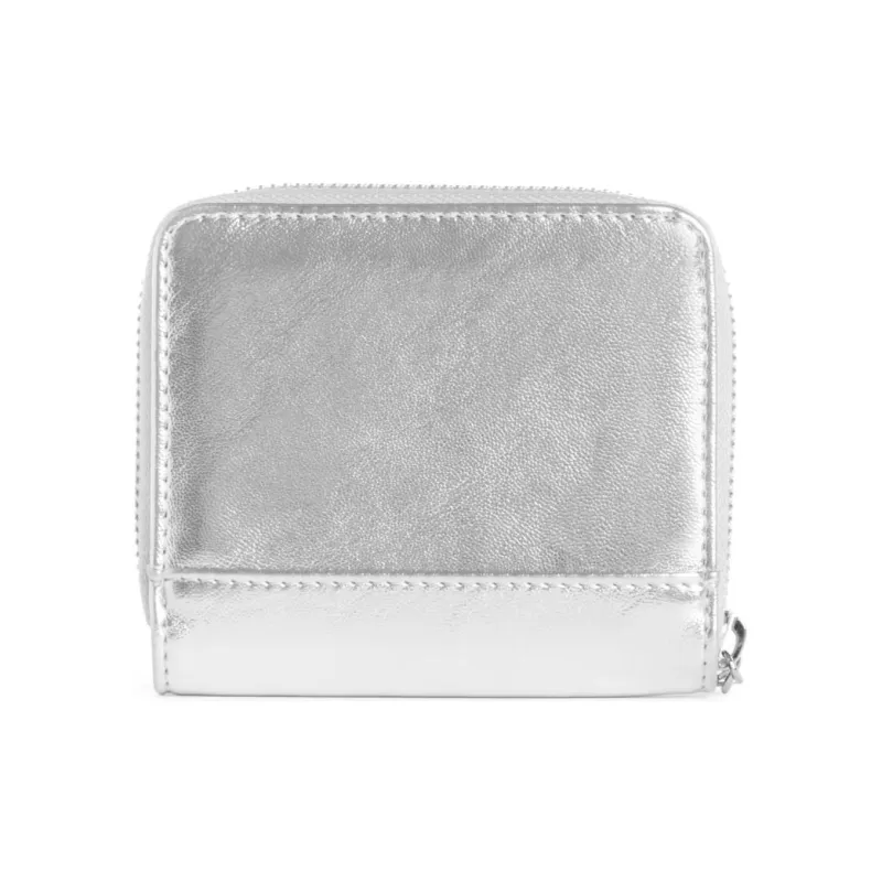 GUESS Artificial Leather Wallet Small Size Women's Metallic Silver-1
