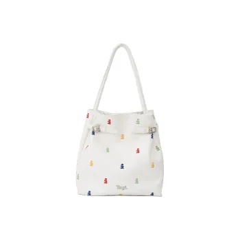 Tagi. Canvas Tote Bag Shopping Bag Lace-Up Hobo One Shoulder Handbag Medium Size Women's Imaginative Building Blocks