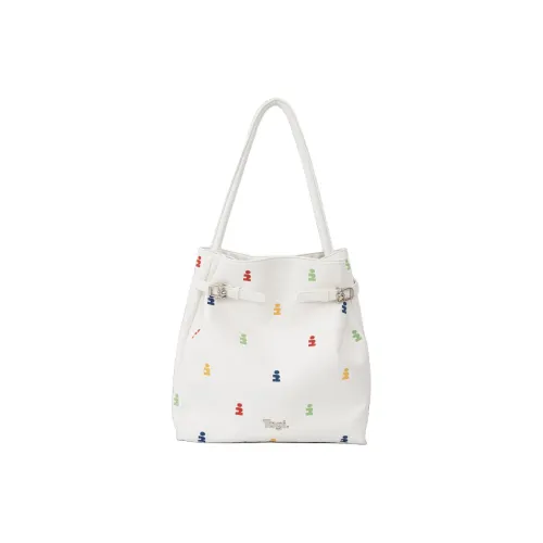 Tagi. Canvas Tote Bag Shopping Bag Lace-Up Hobo One Shoulder Handbag Medium Size Women's Imaginative Building Blocks