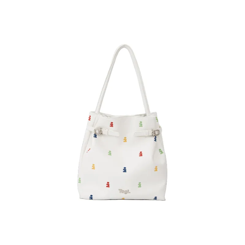 Tagi. Canvas Tote Bag Shopping Bag Lace Up Hobo One Shoulder Handbag Medium Size Women's Imaginative Building Blocks-0
