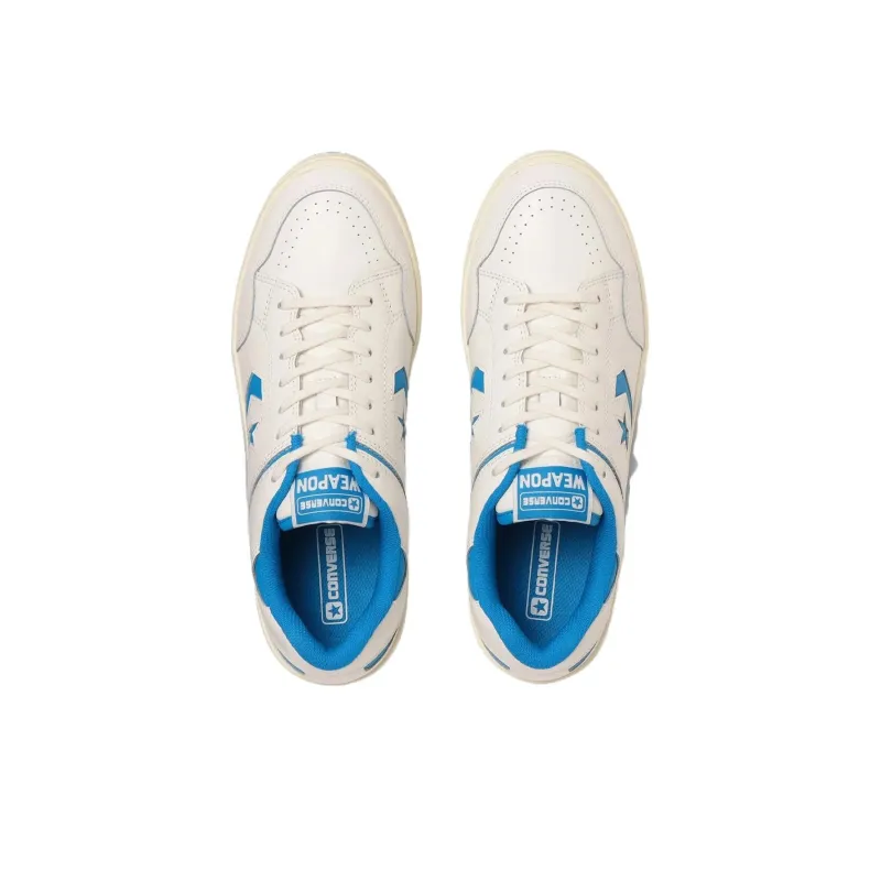 Converse Weapon Slip-Resistant Cushioning Low-Top Skateboard Shoes Unisex White Blue Japan Version-3