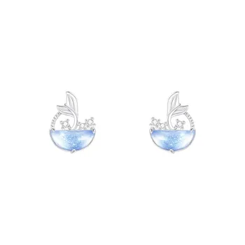 LUCKY ZHY Colored Glaze Stud Earrings Women's
