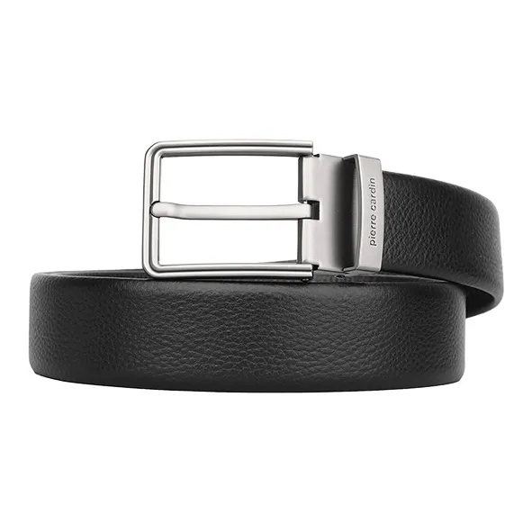 PIERRE CARDIN Top Grain Cow Leather Belts Men's Black 3.8cm-2