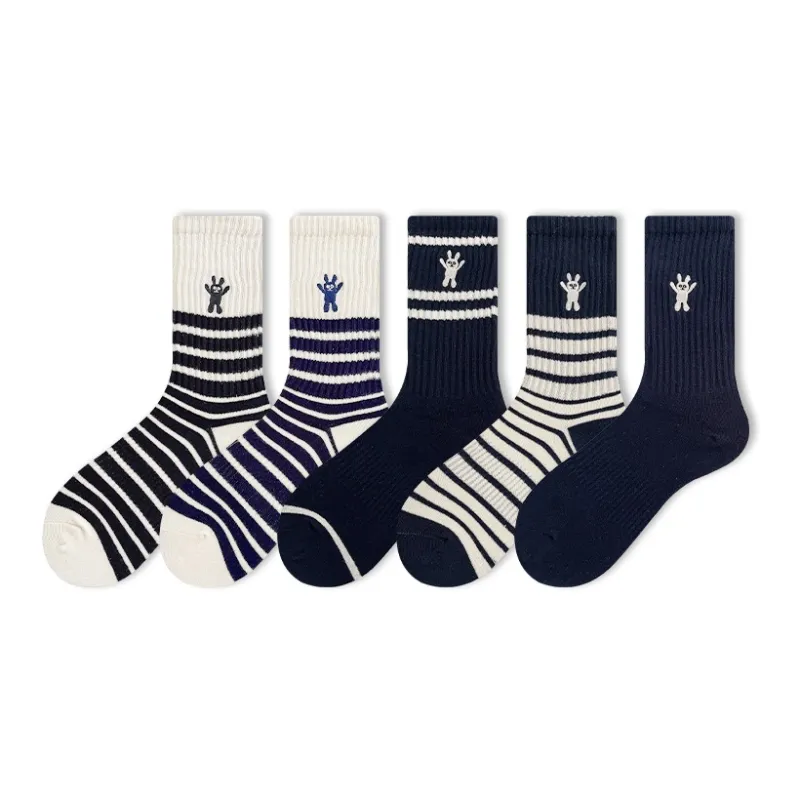 COTTON CHEESE Mid Calf Socks Women's 5 Pack-6