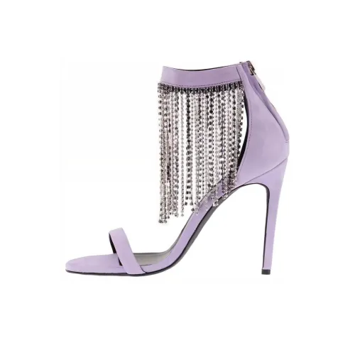 PINKO Rhinestone-fringe Suede Sandals