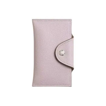 HERMES Evercolor Calfskin Card Holder Women's 09 Mauve Pale Dream Purple