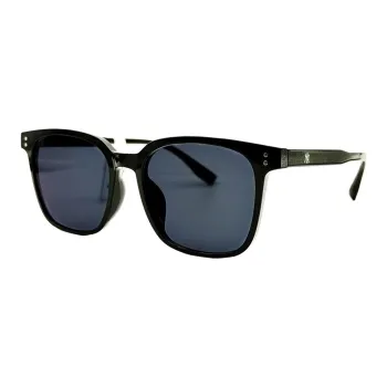 MLB TR/Memory Plastic Square Sunglasses Unisex Black