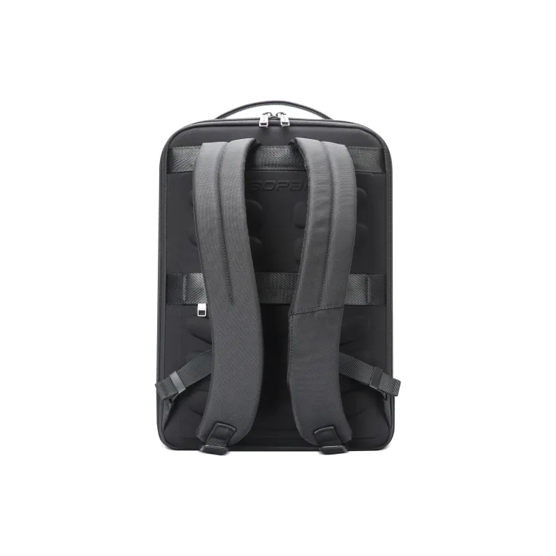 BOPAI Fabric Synthetic Leather Backpack Regular Unisex Black-3