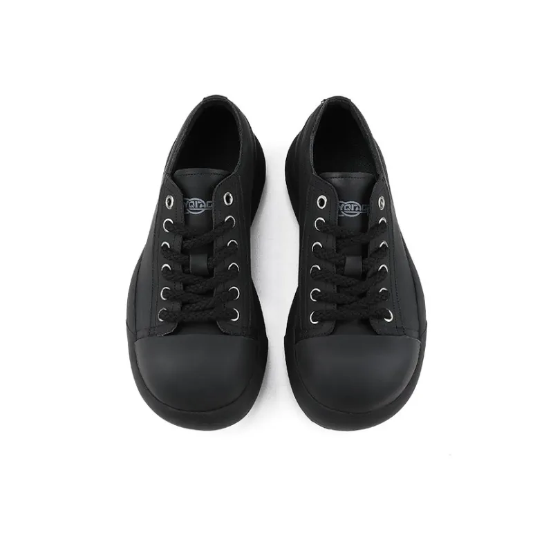 HANQIAORIJI Black Blood Series Skateboard Shoes Unisex Low Top Black-4