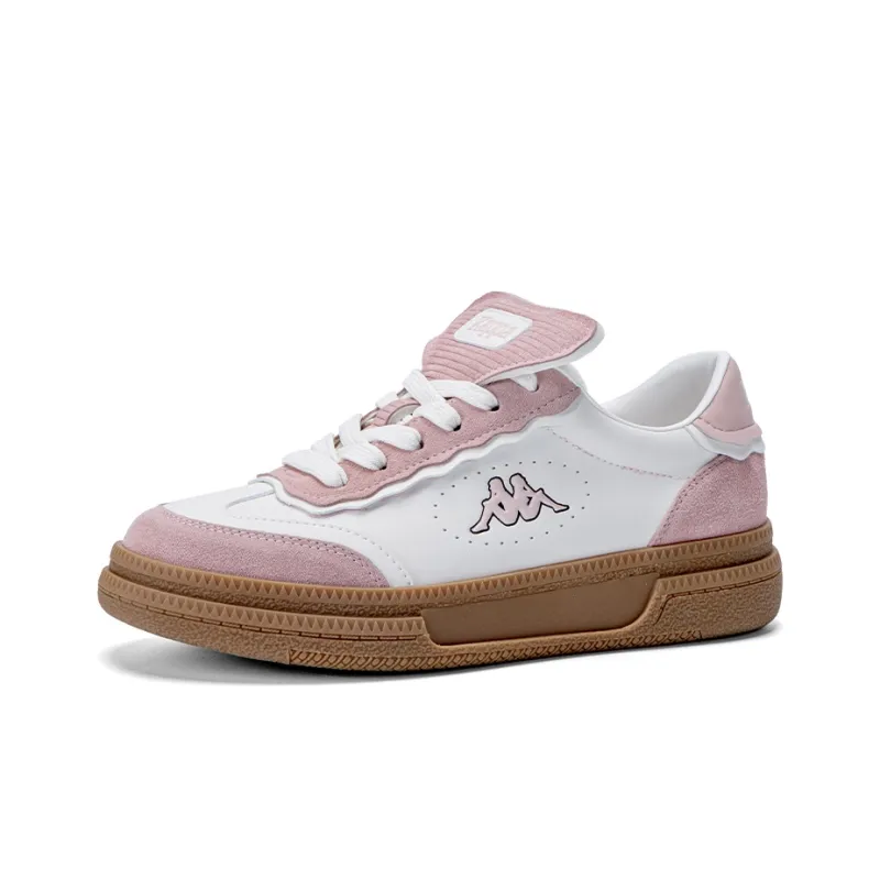 Kappa Anti Slip Wear Resistant Low Top Skateboard Shoes Women's White Pink-2