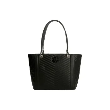 GUESS Artificial Leather Tote Bag Shopping Bag Shoulder Bag Handbag Women's Black