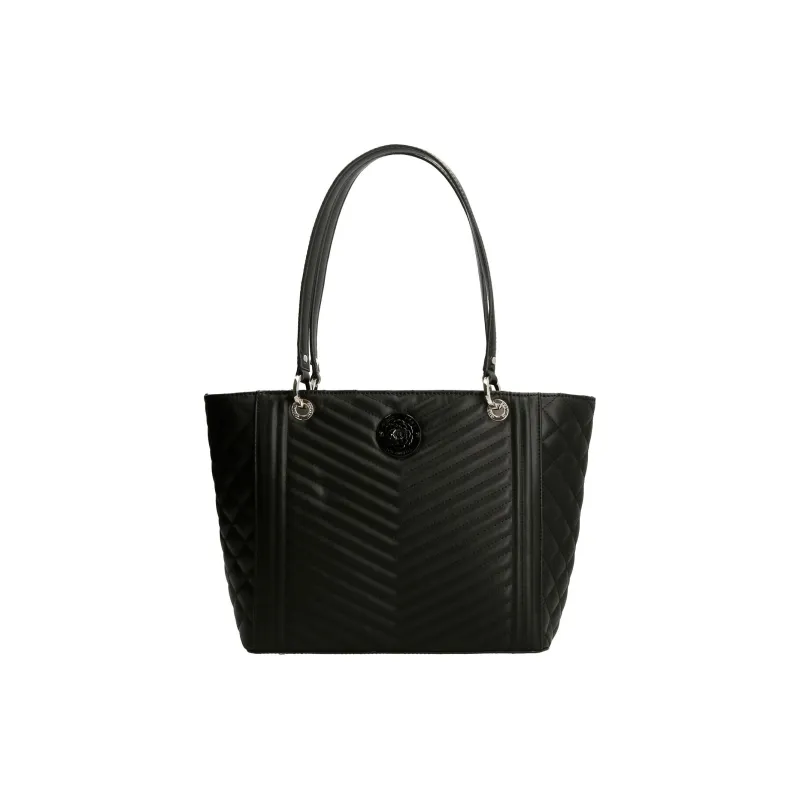 GUESS Artificial Leather Tote Bag Shopping Bag Shoulder Bag Handbag Women's Black-0