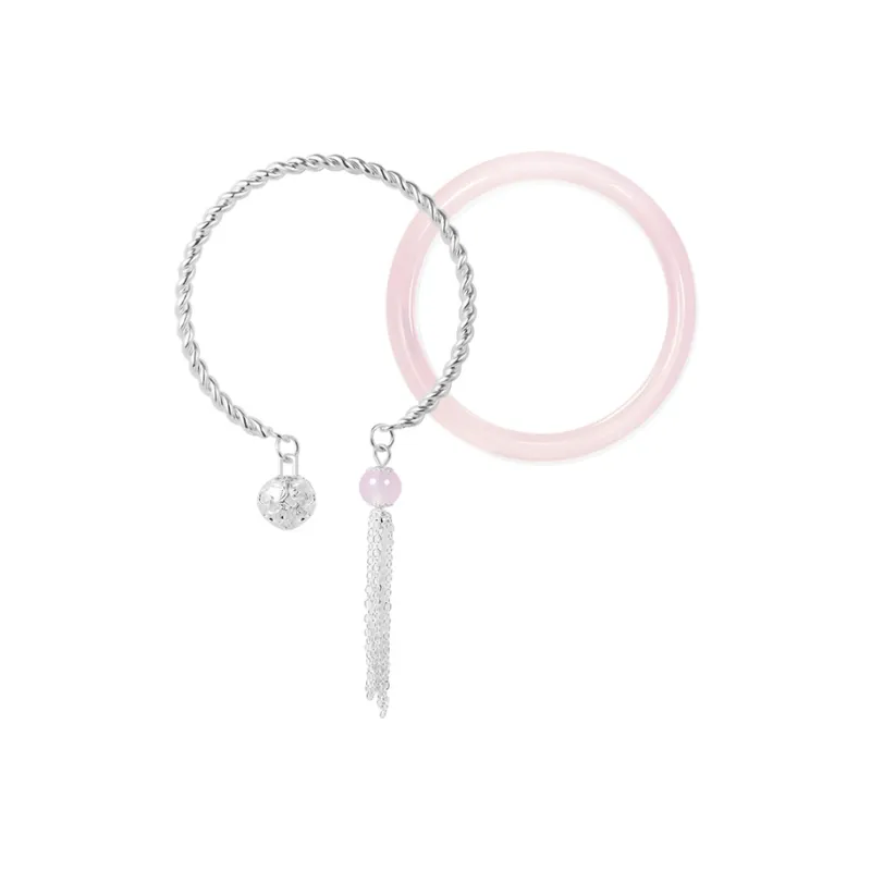 SWEET PLANET Colored Glaze Jade Bangles Women's-2